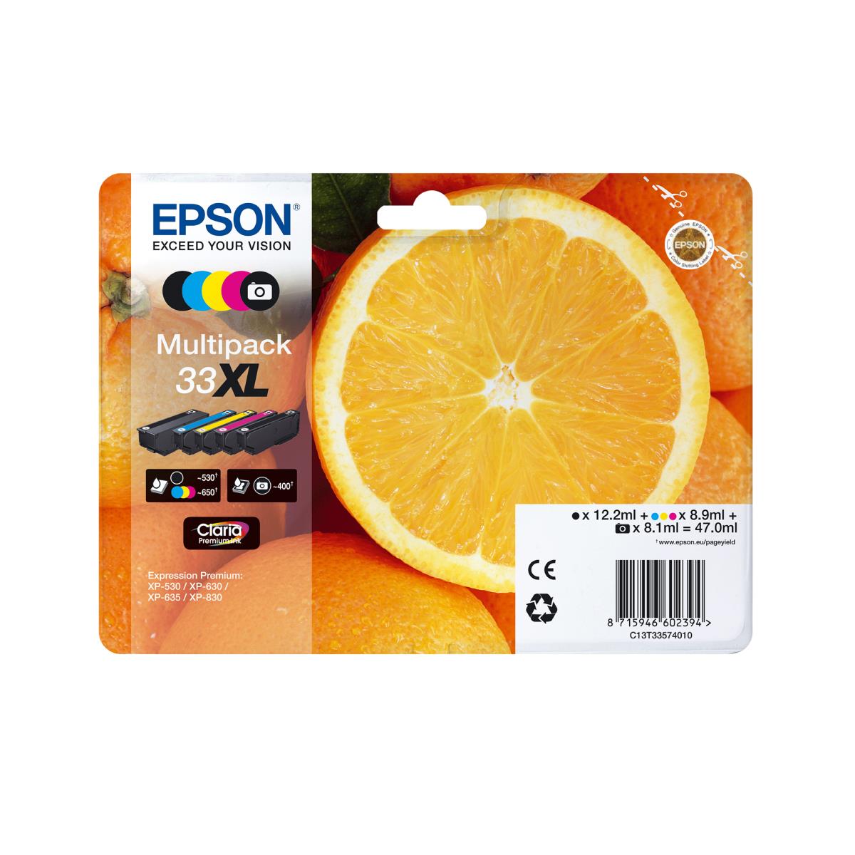Ink Cartridge - 33xl Oranges - 8.9ml - Yellow