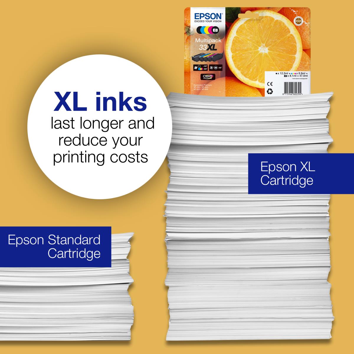 Ink Cartridge - 33xl Oranges - 8.9ml - Yellow