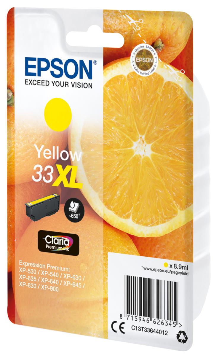 Ink Cartridge - 33xl Oranges - 8.9ml - Yellow Sec