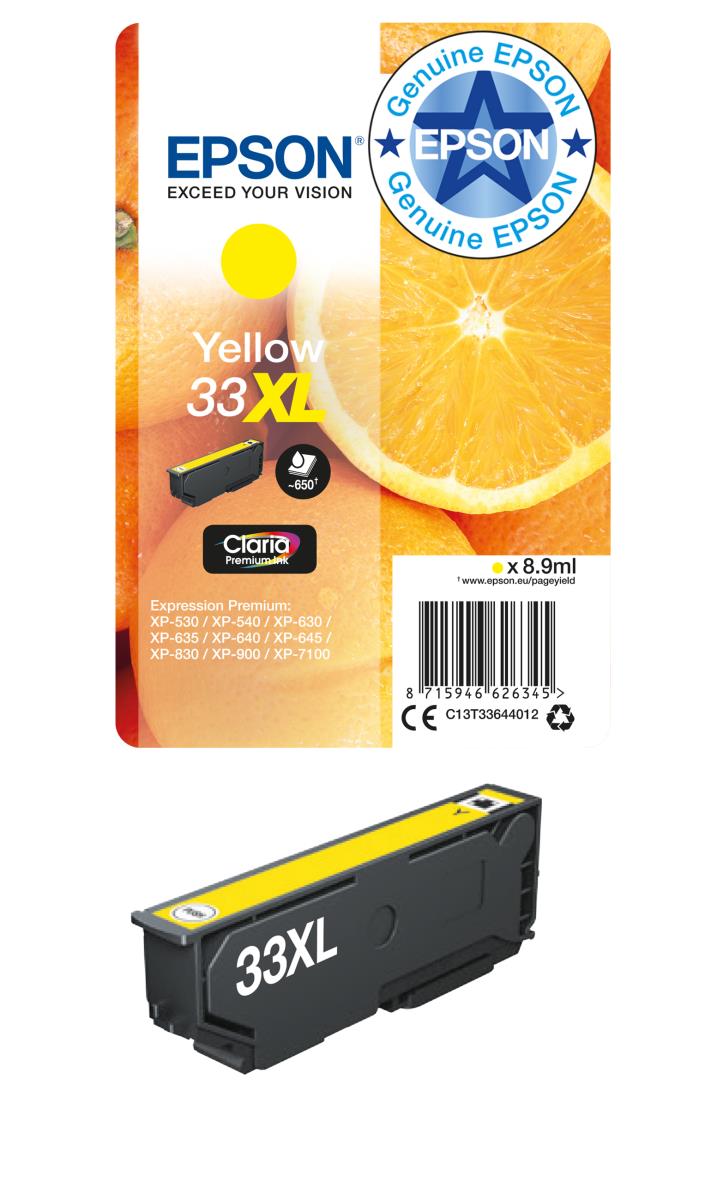 Ink Cartridge - 33xl Oranges - 8.9ml - Yellow Sec