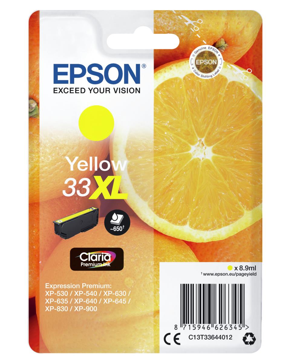Ink Cartridge - 33xl Oranges - 8.9ml - Yellow Sec