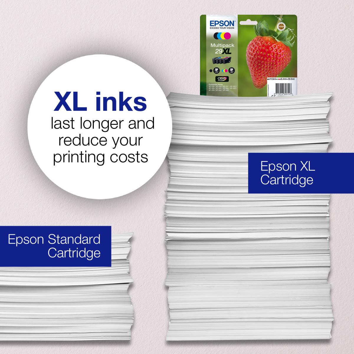 Ink Cartridge - 29 Strawberry - 5.3ml + 3x3.2ml - Black - Yellow - Cyan - Magenta Sec