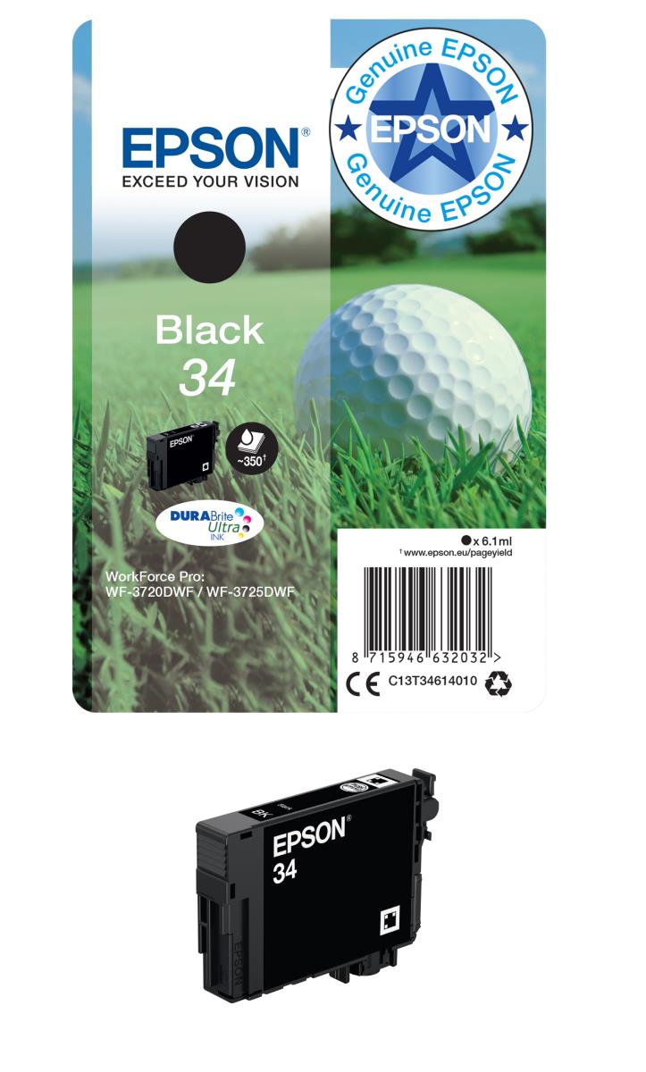 Ink Cartridge - 34 Golf Ball - 6.1ml - Black