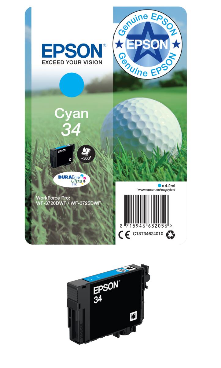 Ink Cartridge - 34 Golf Ball - 4.2ml - Cyan