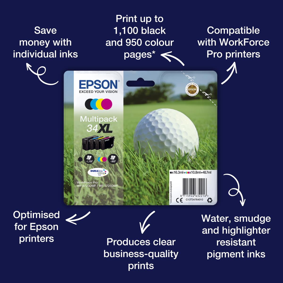 Ink Cartridge - 34 Golf Ball - 4.2ml - Magenta