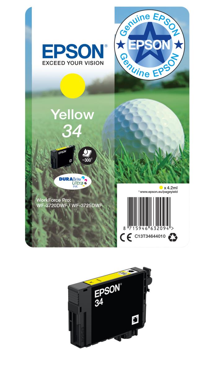 Ink Cartridge - 34 Golf Ball - 4.2ml - Yellow