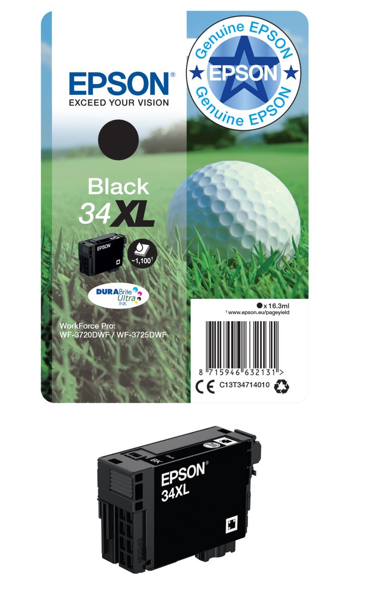 Ink Cartridge - 34xl - Golf Ball - 16.3ml - High Capacity - Black