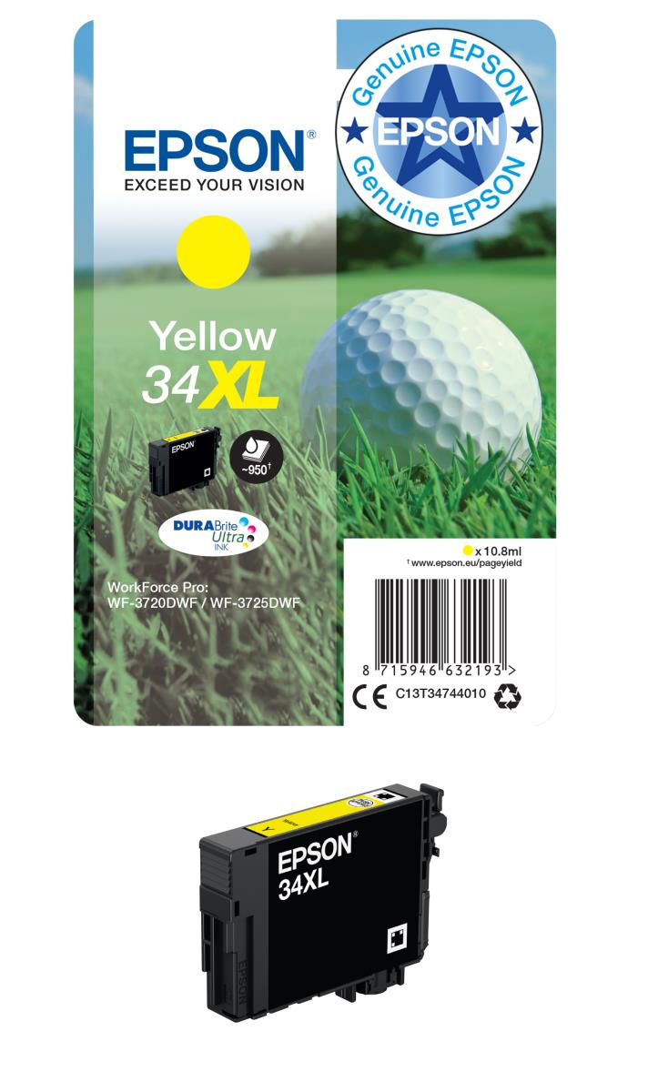 Ink Cartridge - 34xl - Golf Ball - 10.8ml - High Capacity - Yellow