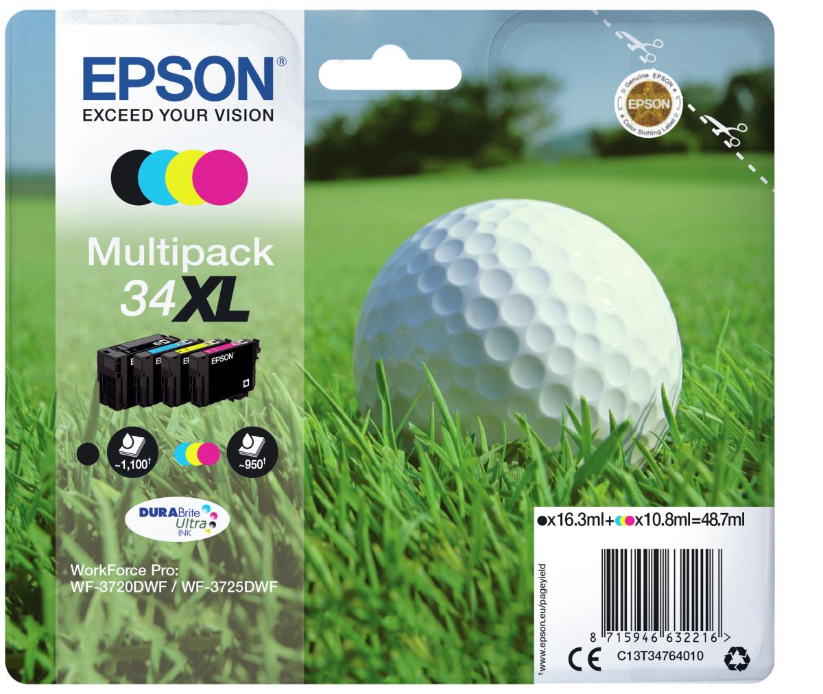 Ink Cartridge - 34xl - Golf Ball - Multipack - High Capacity