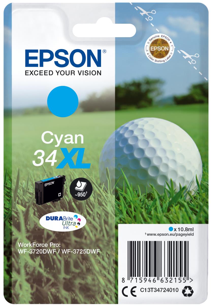 Ink Cartridge - 34xl - 10.8ml - Cyan