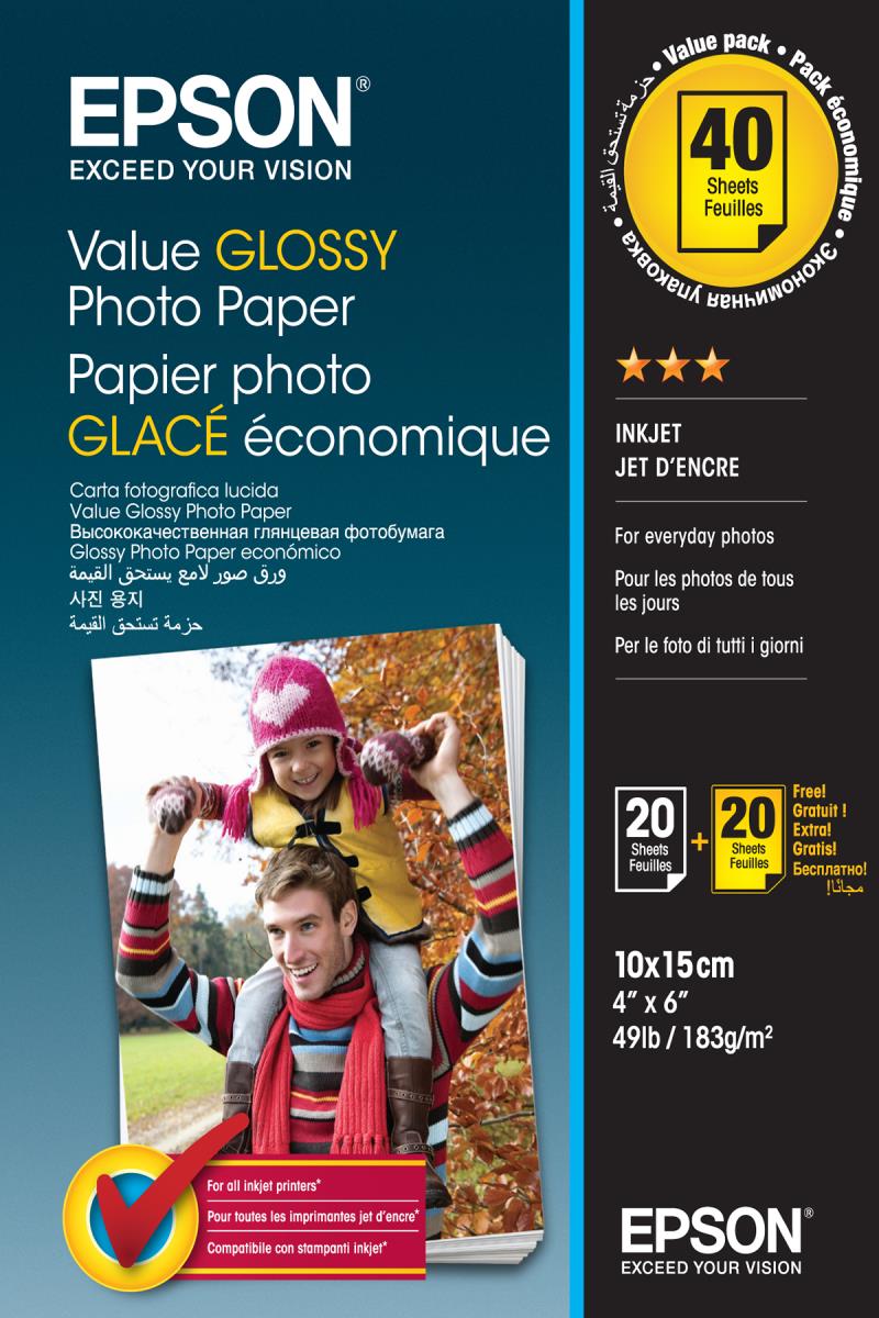 Value Glossy Photo Paper-10x15cm-2x 20 s