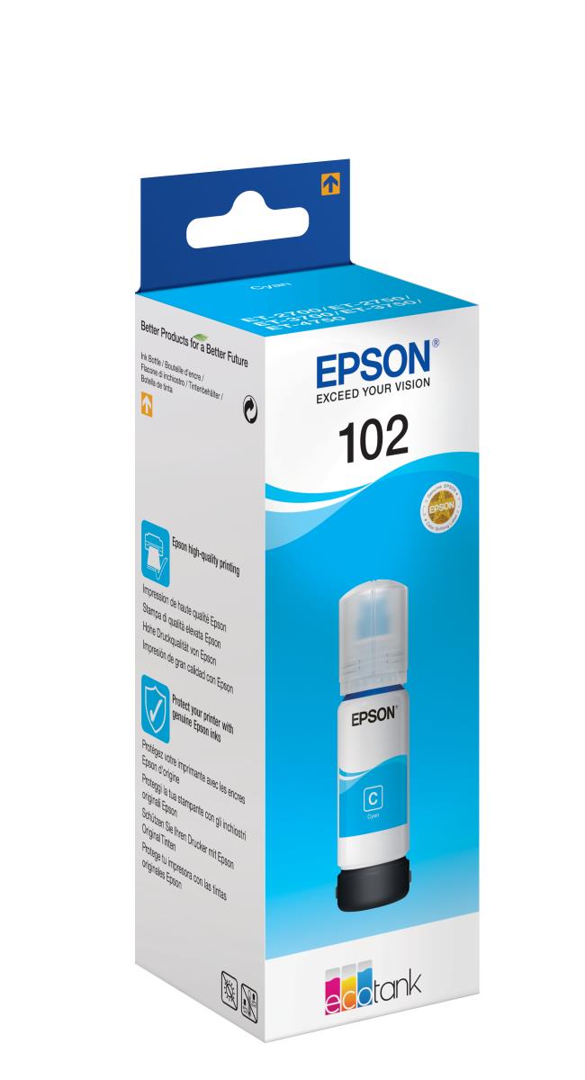Ink Bottle - 102 Ecotank - 1 X 70ml Cyan