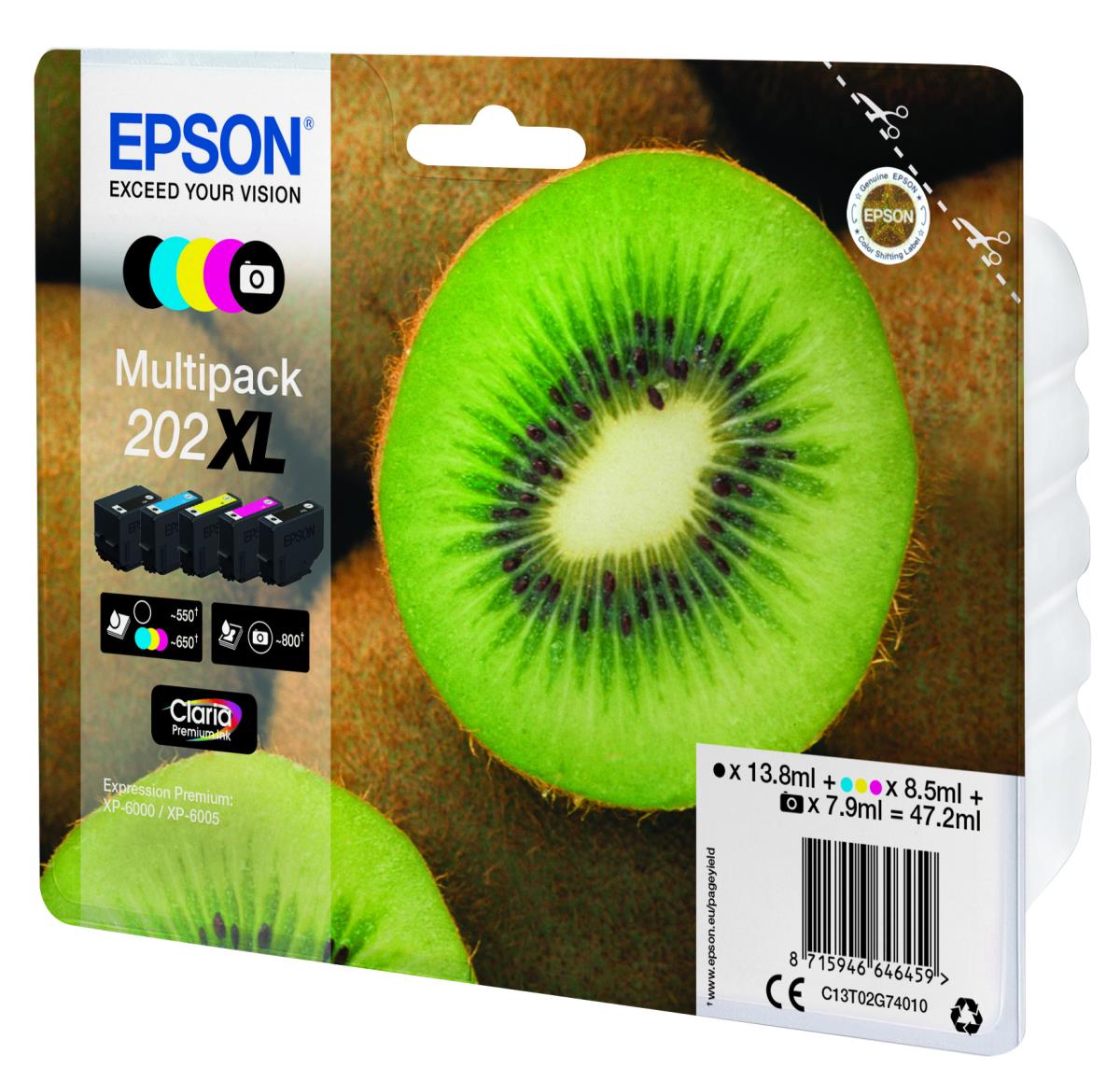 Ink Cartridge - 202xl Kiwi - Cyan/ Magenta/ Yellow/ Photo Black