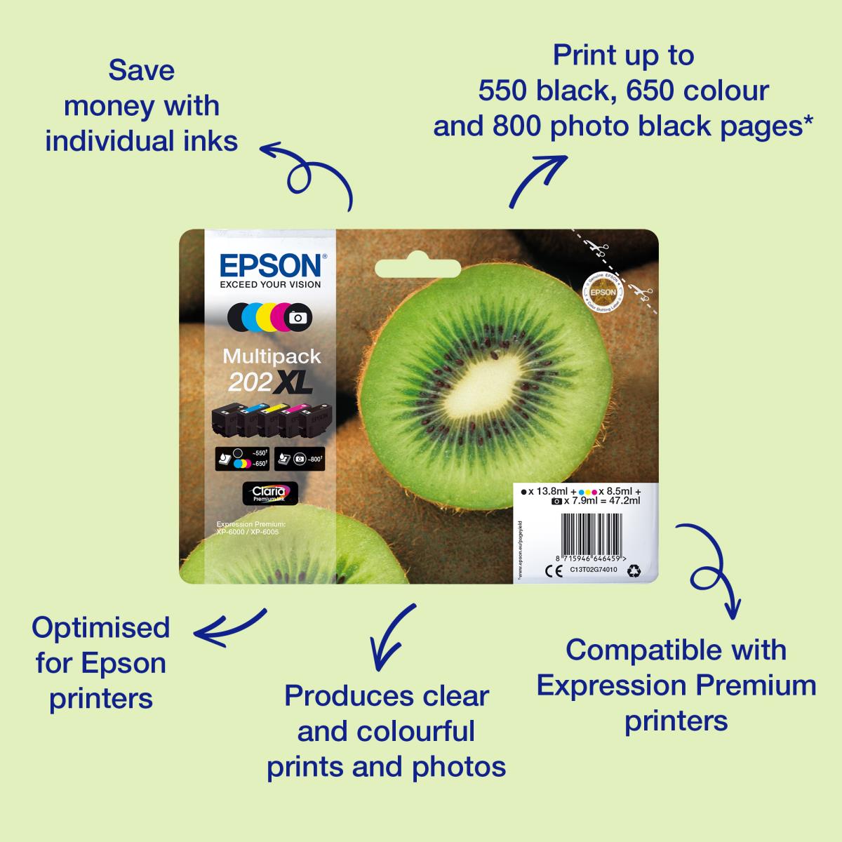 Ink Cartridge - 202xl Kiwi - 8.5ml - Cyan