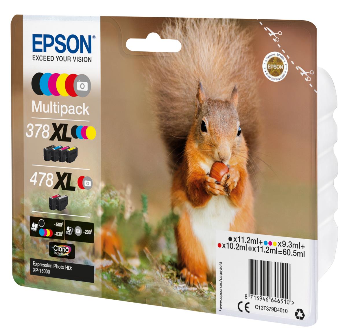 Ink Cartridge - 378xl + 478xl Squirrel - Grey/ Black/ Yellow/ Cyan/ Magenta/ Red