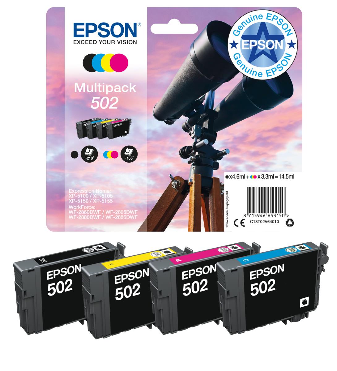 Ink Cartridge - 502 Binocular - 4.6ml - Black