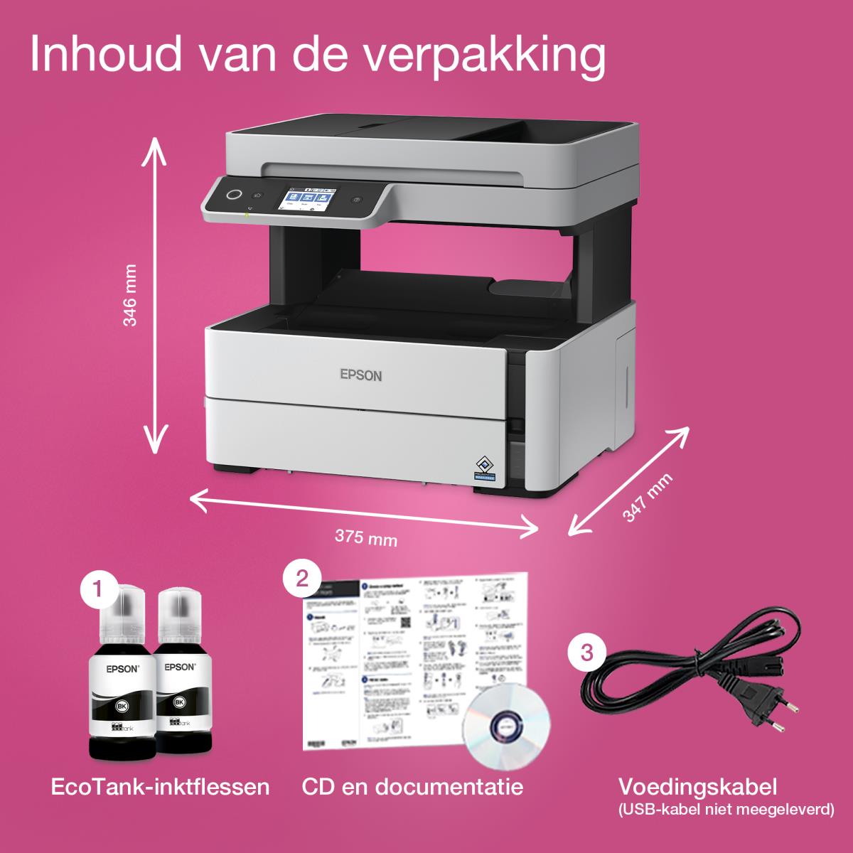 EcoTank Et-m3180 - Mono Multifunction Printer - Inkjet - A4 - USB / Ethernet / Wi-Fi