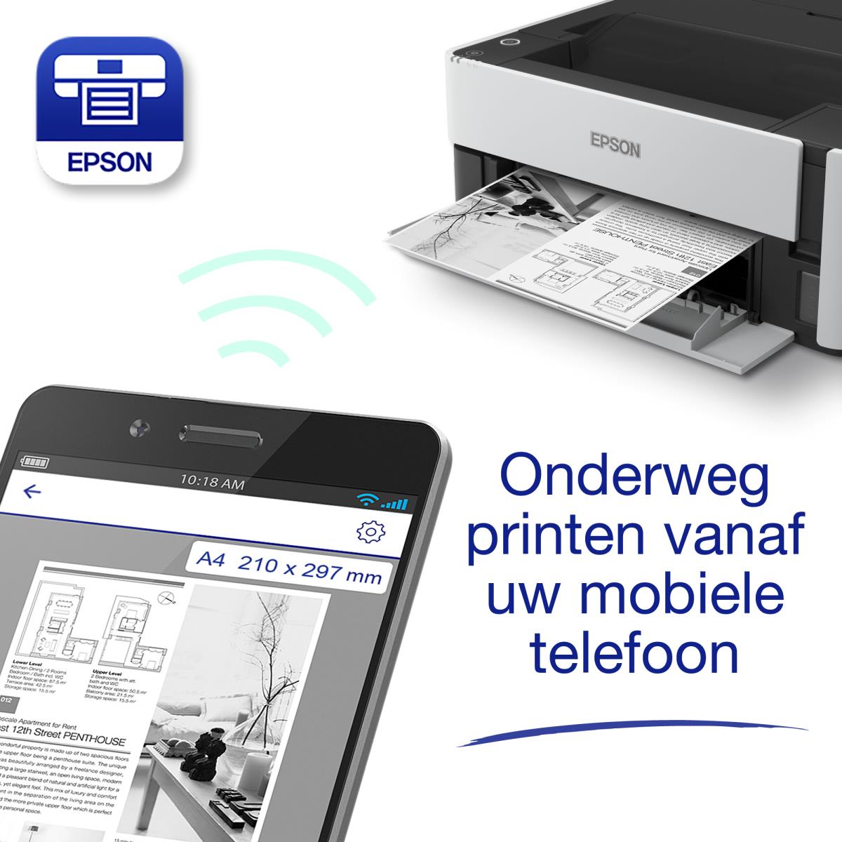 Ecotank Et-m1180 - Monochrome Printer - Inkjet - A4 - USB / Ethernet / Wi-Fi