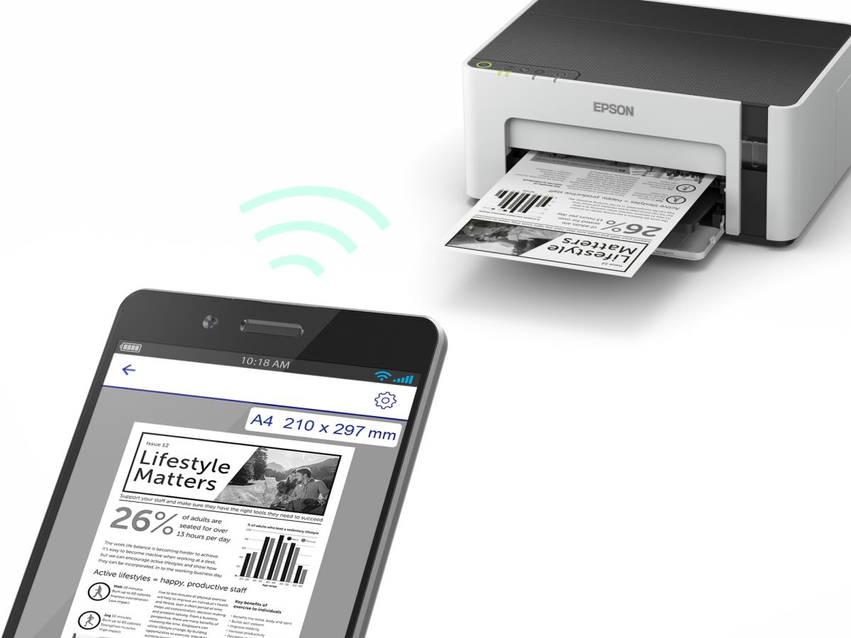 Ecotank Et-m1120 - Mono Printer - Inkjet - A4 - USB/ Wi-Fi
