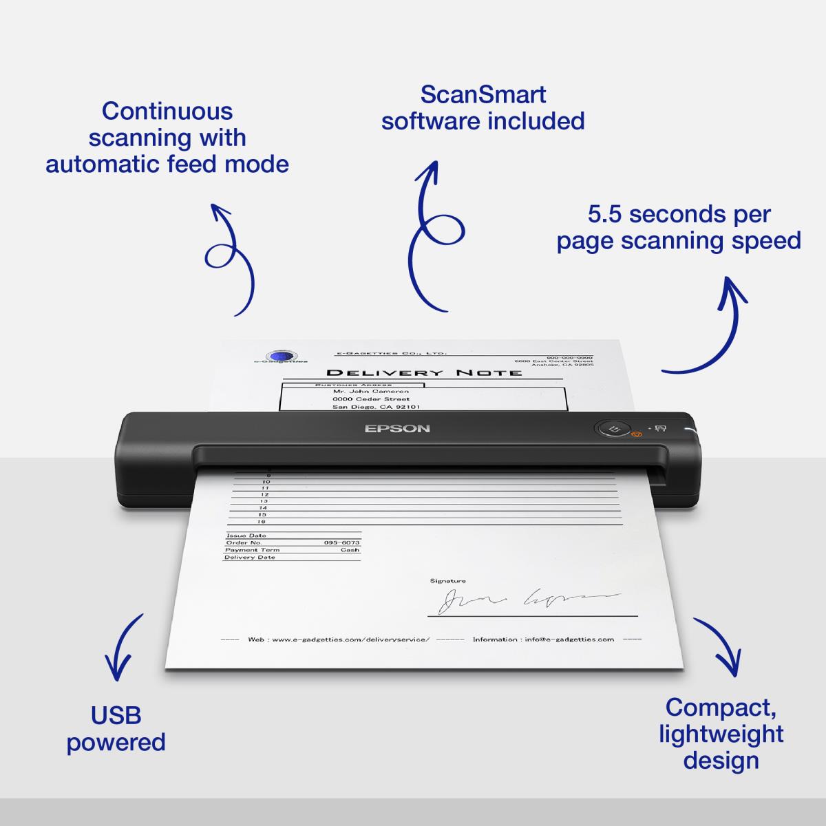 Workforce Es-50 - Mobile Scanner - A4 - 600 Dpi - USB