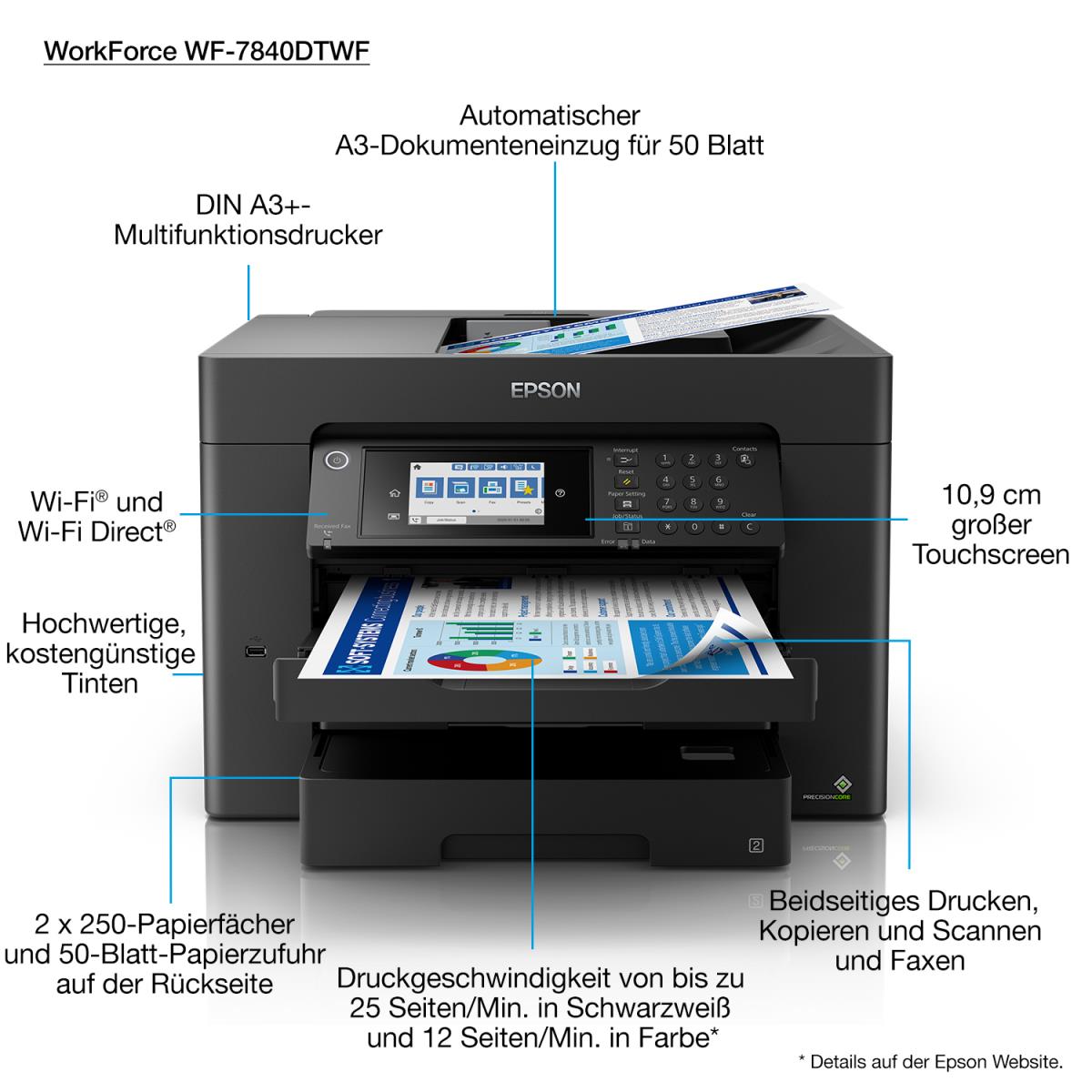 Workforce Wf-7840dtwf - Multifunction Printer - Inkjet - A3 - Wi-Fi / Ethernet / USB