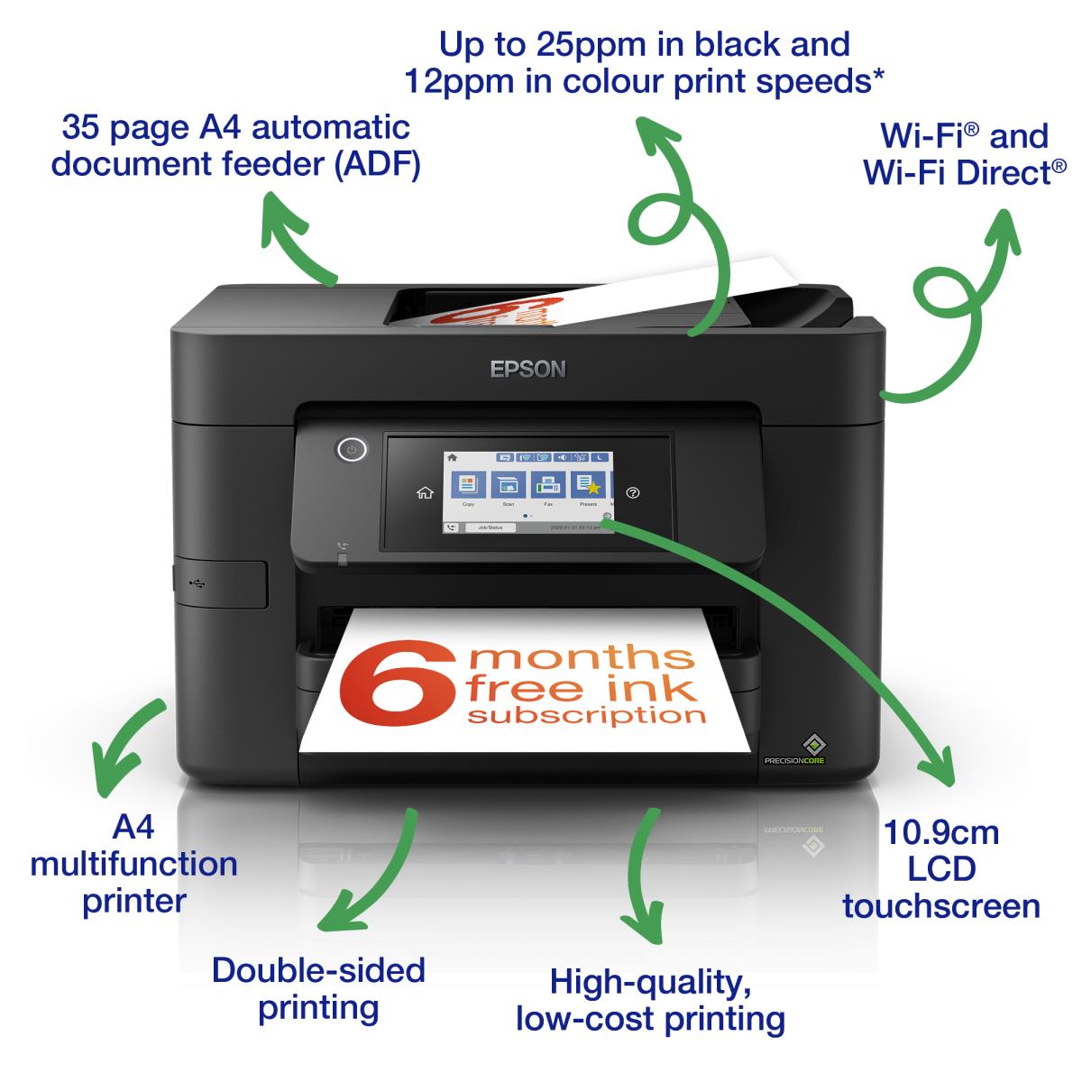 Workforce Pro Wf-4820dwf  - Color Multifunction Printer - Inkjet - A4 - USB / Ethernet / Wi-Fi