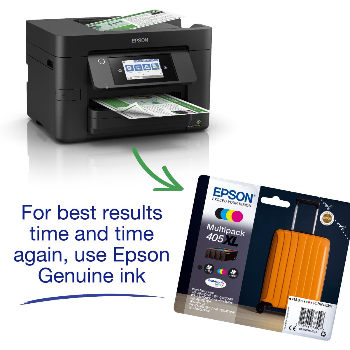 Workforce Pro Wf-4820dwf  - Color Multifunction Printer - Inkjet - A4 - USB / Ethernet / Wi-Fi