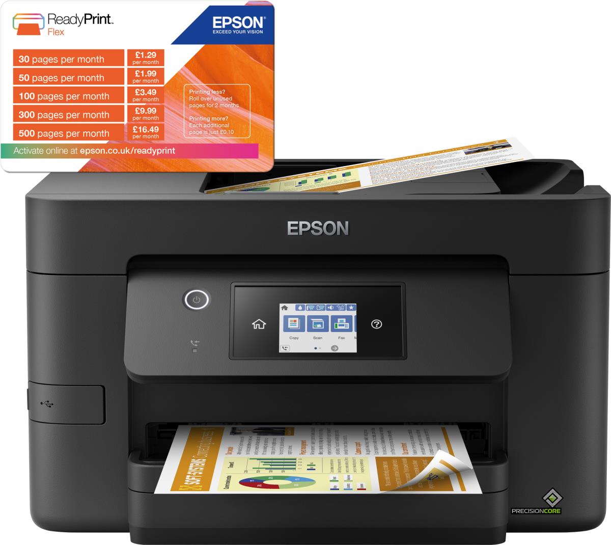 Workforce Pro Wf-3820dwf - Color Multifunction Printer - Inkjet - A4 - USB / Ethernet / Wi-Fi