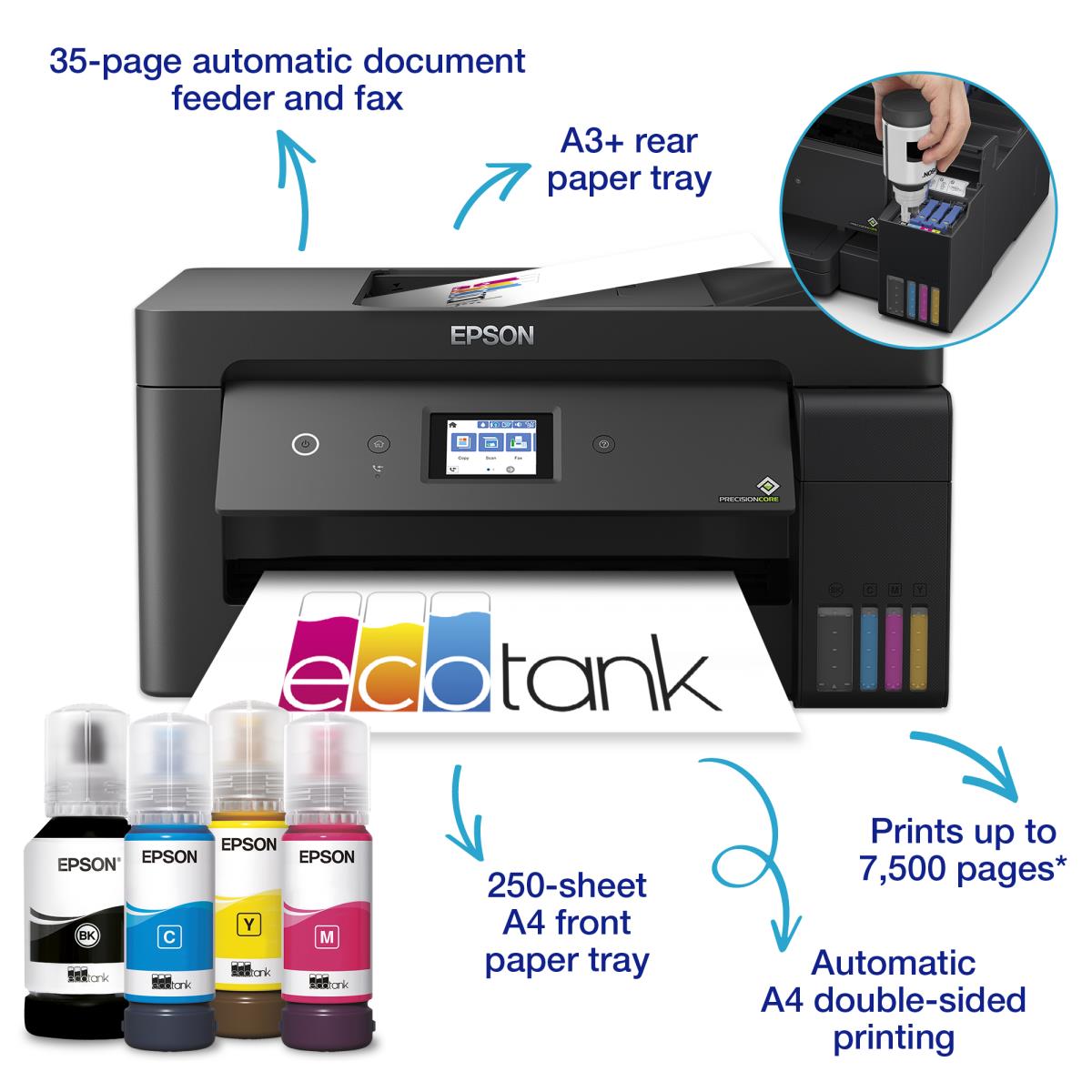 Ecotank Et-15000 - Color Multifunction Printer - Inkjet - A3 - USB / Ethernet / Wi-Fi