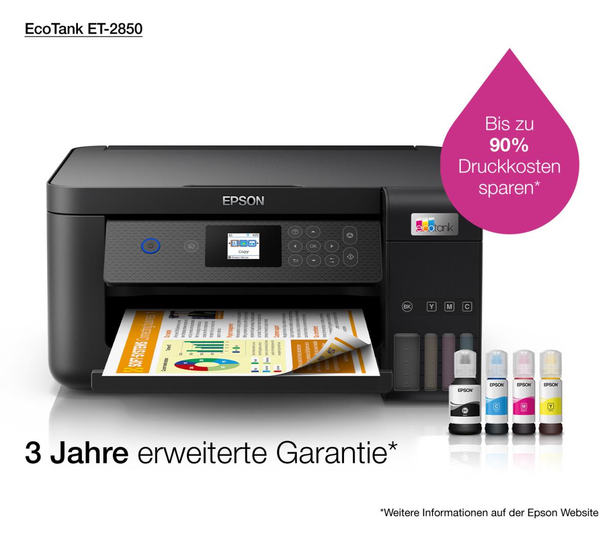 Ecotank Et-2850 - Color All-in-one Printer - Inkjet - A4 - Wi-Fi/ USB