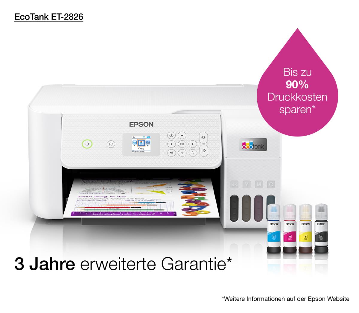 Ecotank Et-2826 - Color All-in-one Printer - Inkjet - A4 - Wi-Fi/ USB