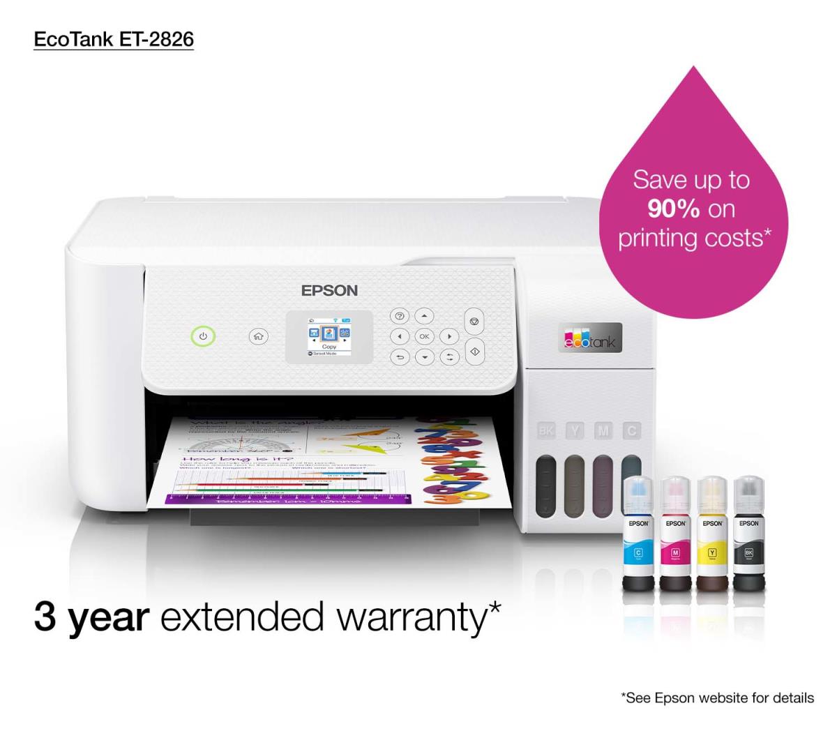 Ecotank Et-2826 - Color All-in-one Printer - Inkjet - A4 - Wi-Fi/ USB