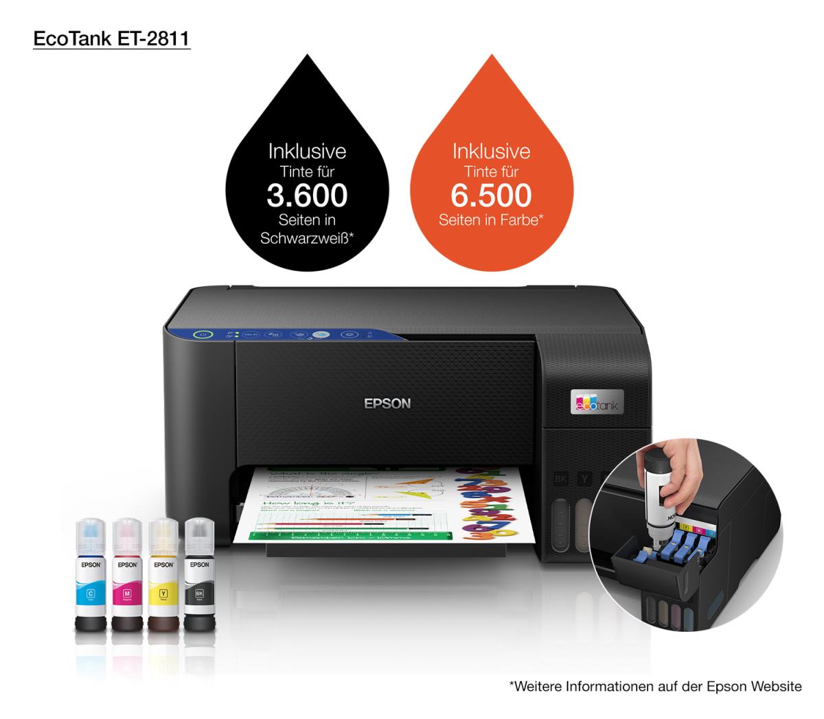 Ecotank Et-2811 - Color All-in-one Printer - Inkjet - A4 - Wi-Fi/ USB