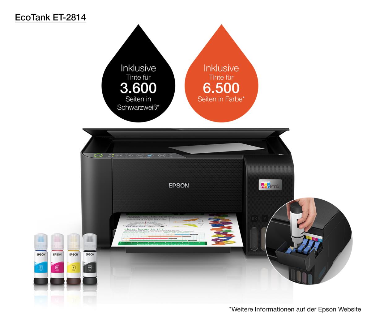 Ecotank Et-2814 - Color All-in-one Printer - Inkjet - A4 - Wi-Fi/ USB