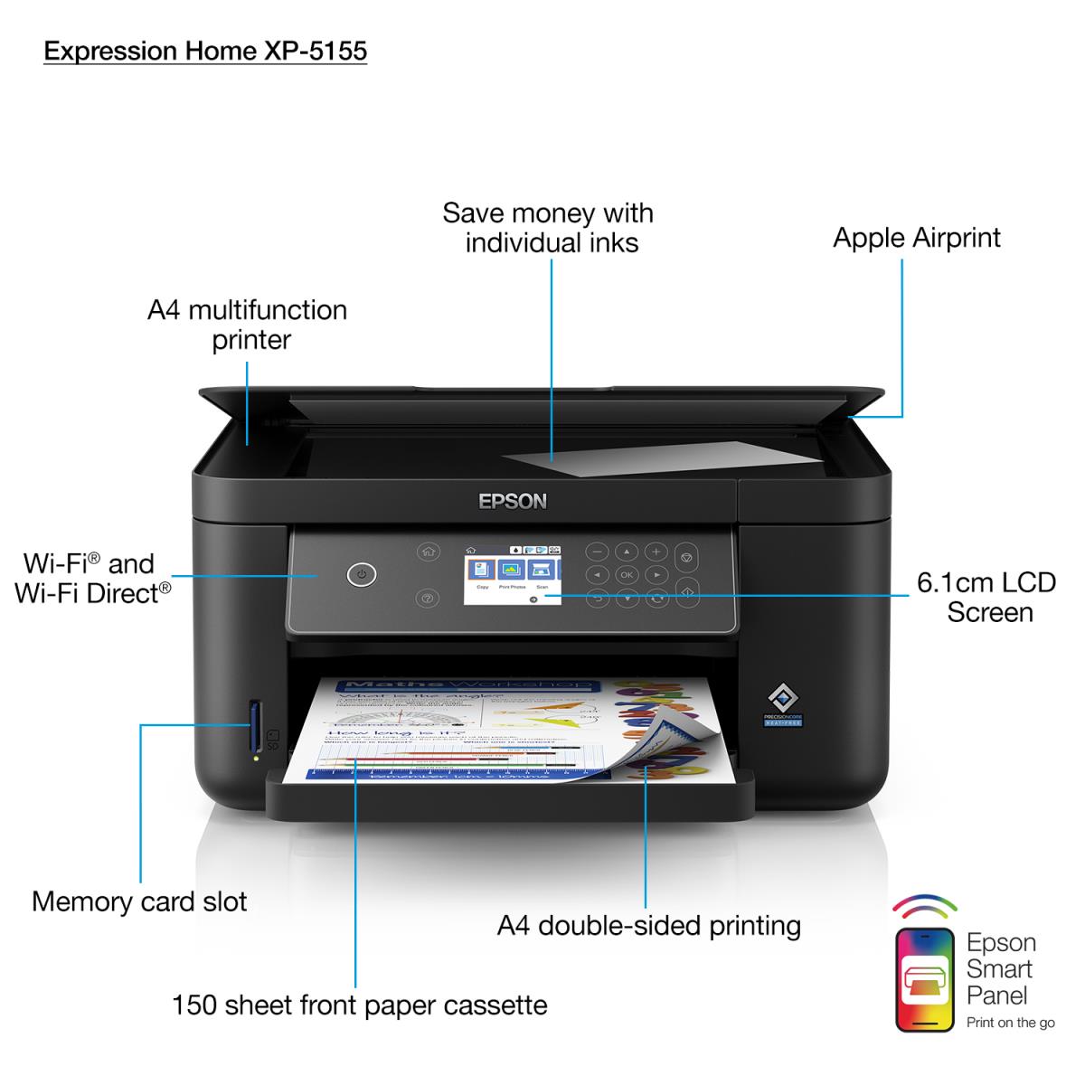 Expression Home Xp-5155 - All-in-one Printer - Inkjet - A4 - USB / Wi-Fi