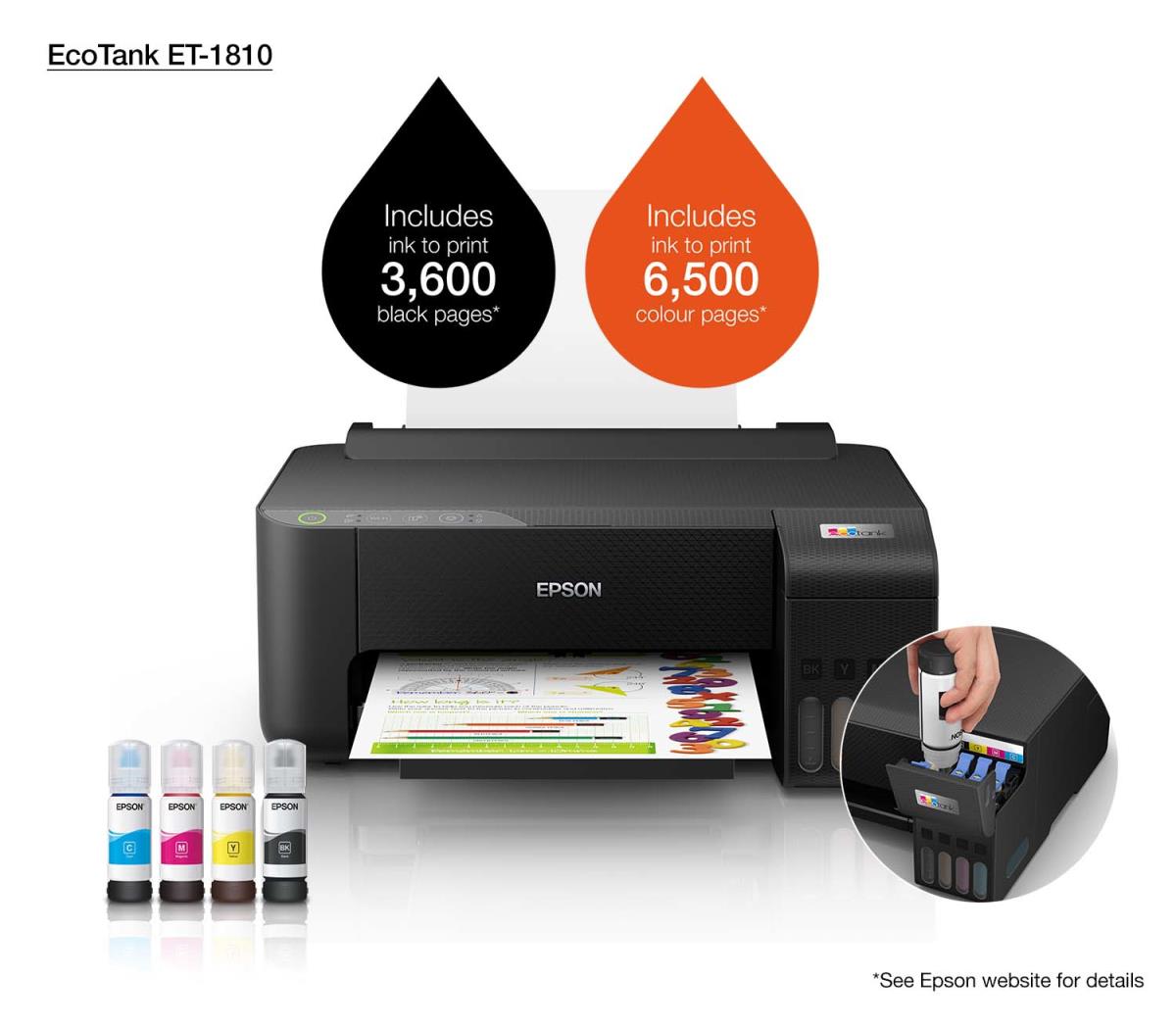 Ecotank  Et-1810 - Color Printer - Inkjet - A4 - USB / Wi-Fi