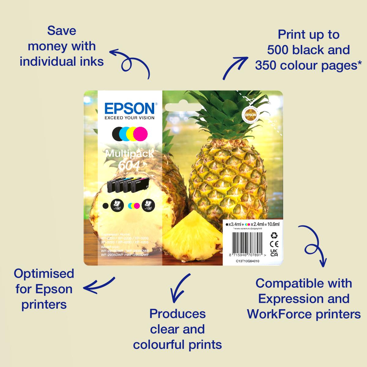 Ink Cartridge - 604xl Starfish - 4.0ml - Cyan Sec