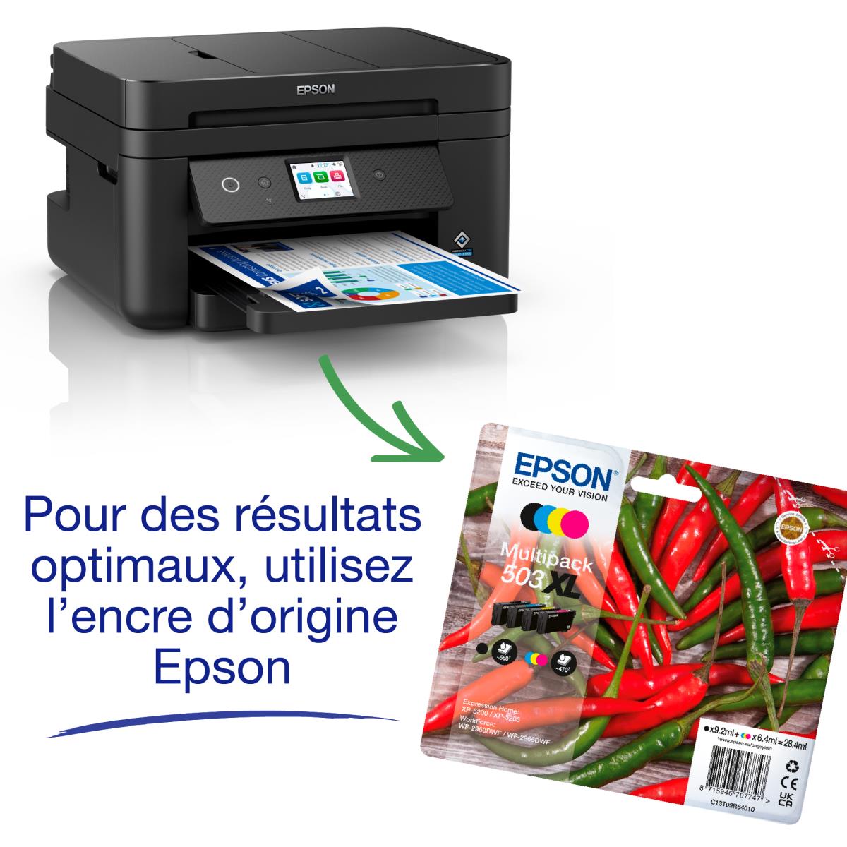Workforce Wf-2960dwf - Color Multifunction Printer - Inkjet - A4 - Wi-Fi/ USB/ Ethernet