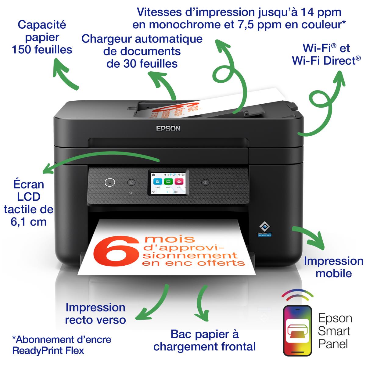 Workforce Wf-2960dwf - Color Multifunction Printer - Inkjet - A4 - Wi-Fi/ USB/ Ethernet