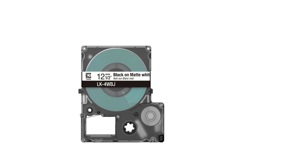 Tape Cartridge - Lk-4wbj - 12mm - Matte White/ Black