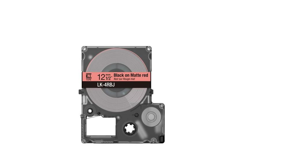 Tape Cartridge - Lk-4rbj - 12mm - Matte Red/black