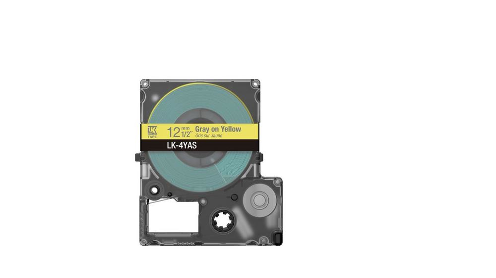 Tape Cartridge - Lk-4yas - 12mm - Soft Yellow/gray