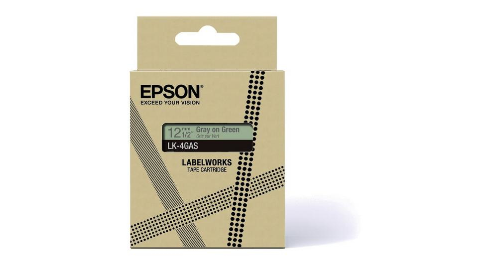 Tape Cartridge - Lk-4gas - 12mm - Soft Green/gray