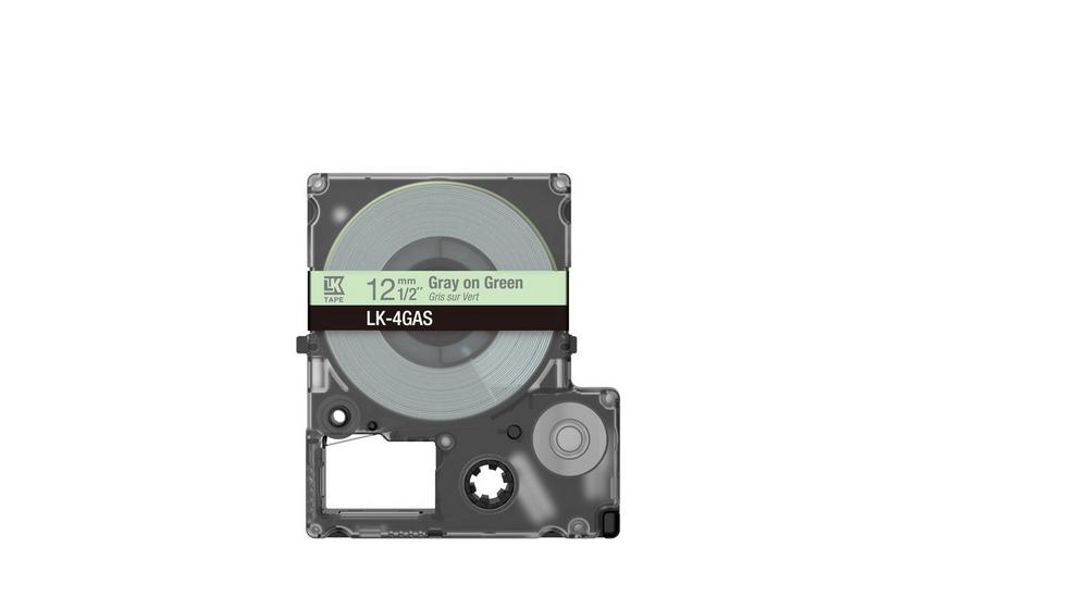 Tape Cartridge - Lk-4gas - 12mm - Soft Green/gray