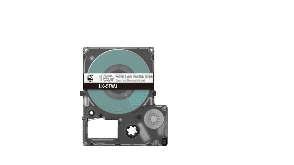 Tape Cartridge -  Lk-5twj - 18mm - Matte Clear/white