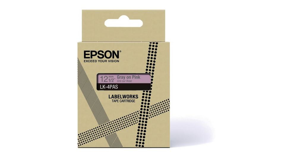 Tape Cartridge - Lk-4pas - 12mm - Pink / Grey