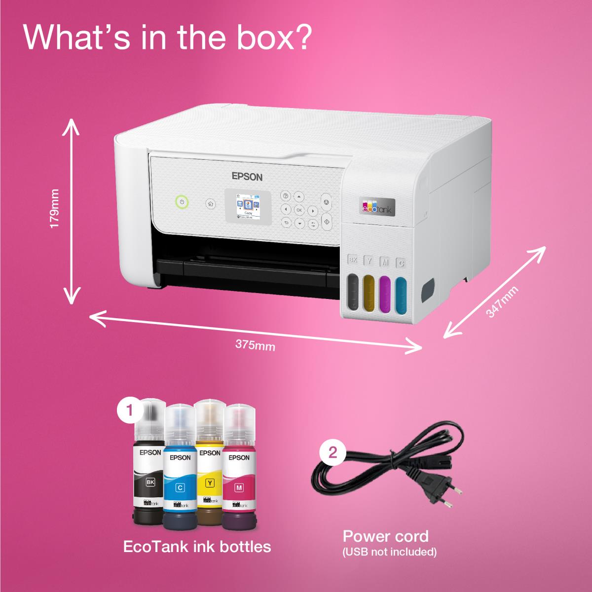 Ecotank Et-2876 - Multifunction Printer - Inkjet - A4 - Wi-Fi/ USB