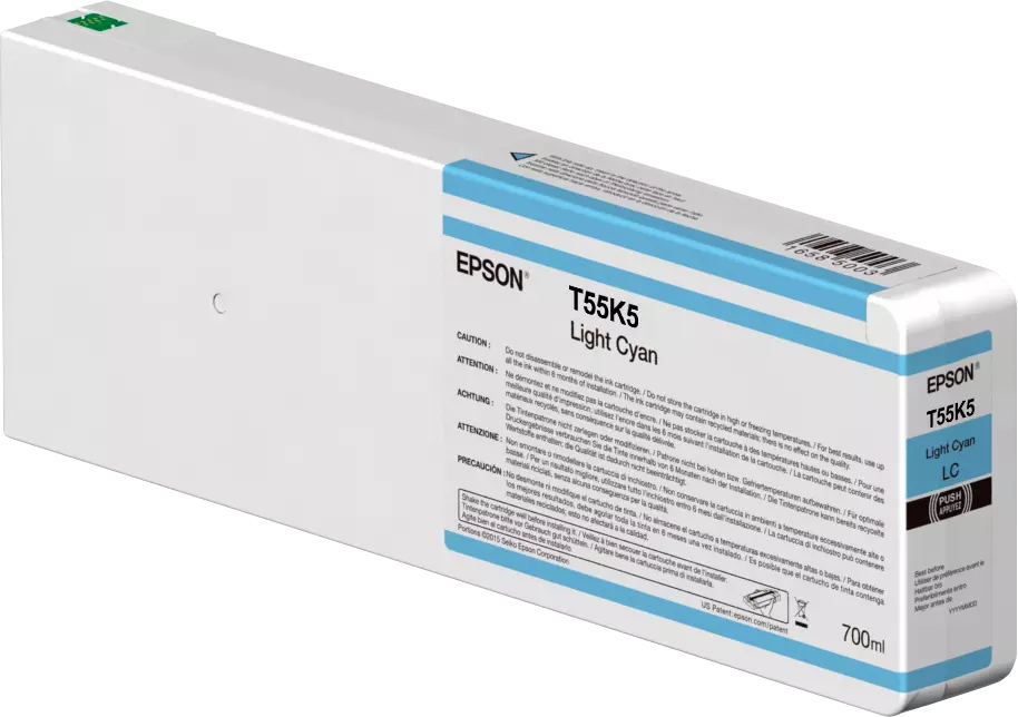 Ink Cartridge - T55k500 - 700ml - Singlepack Ultrachrome Hdx/hd - Light Cyan