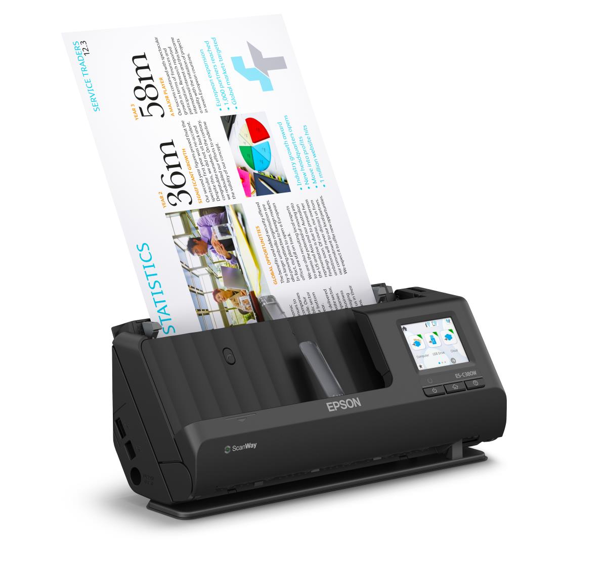 Workforce Es-c380w - Compact Desktop Document Scanner - A4 - 600 Dpi - USB 3.0/ Wi-Fi