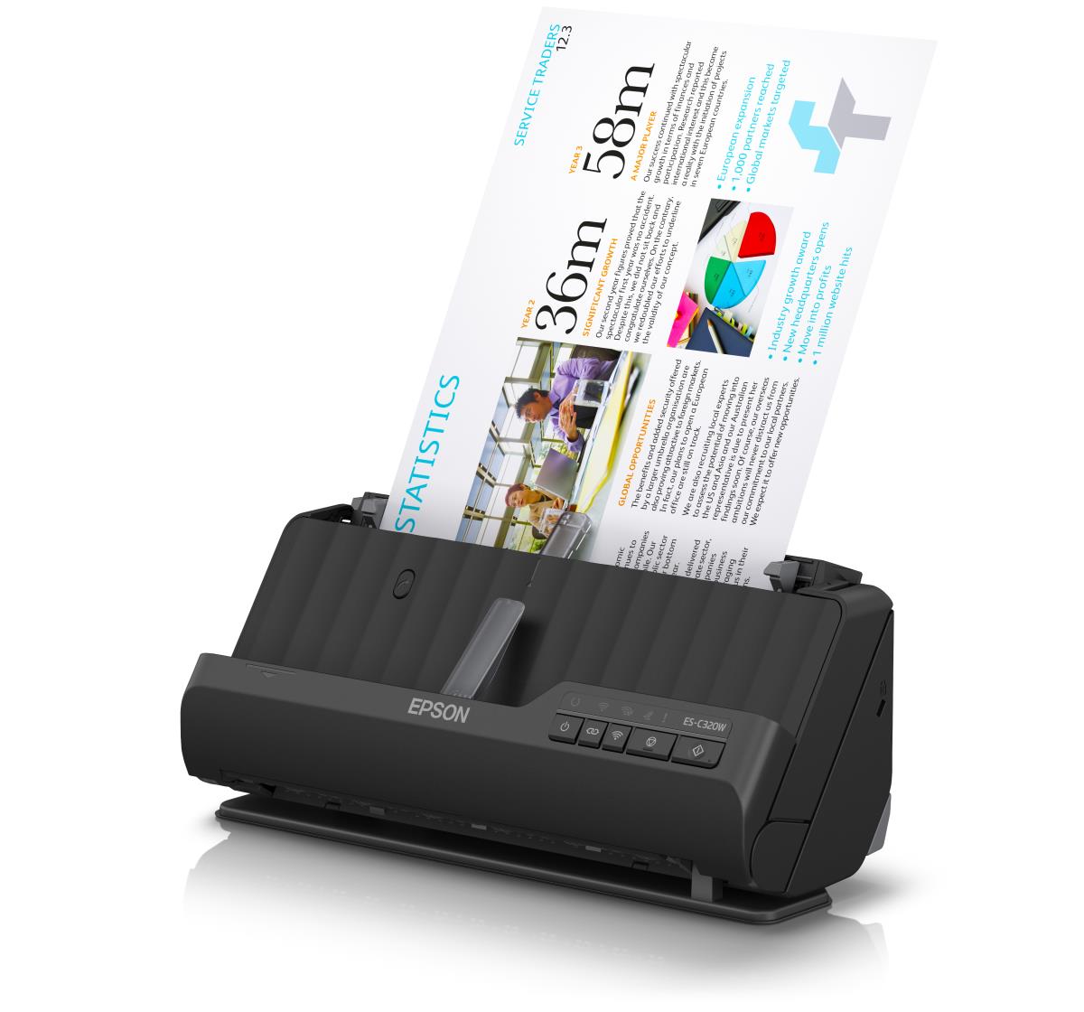 Workforce Es-c320w - Compact Wi-Fi Scanner - A4 - 600 Dpi - USB 3.0/ Wi-Fi